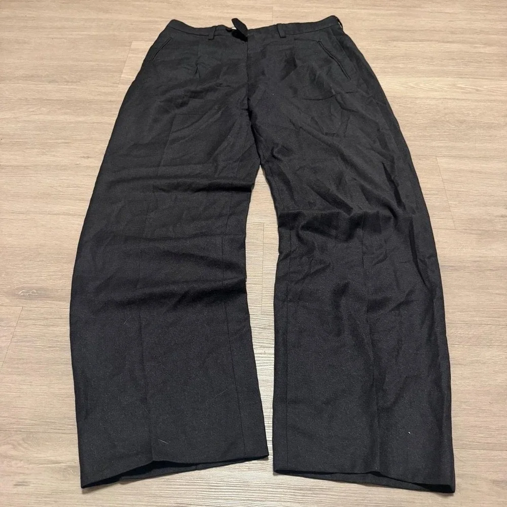 32x30 Black Pleated Wide Leg Pants Y2K Grunge Vintage